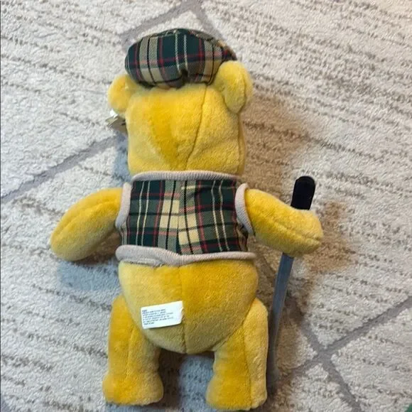 Disney Yellow and Gray Stuffed Winnie the Pooh Plush Golfer Pooh - Picture 3 of 6